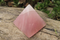 Polished Rose Quartz Pyramids x 4 From Madagascar