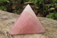 Polished Rose Quartz Pyramids x 4 From Madagascar