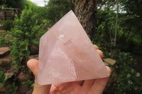 Polished Rose Quartz Pyramids x 4 From Madagascar