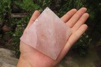 Polished Rose Quartz Pyramids x 4 From Madagascar