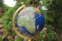 Hand Made Lapis Lazuli World Globe Clock x 1 From China