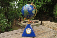 Hand Made Lapis Lazuli World Globe Clock x 1 From China