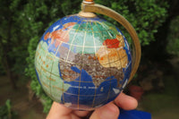 Hand Made Lapis Lazuli World Globe Clock x 1 From China