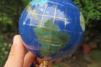 Hand Made Lapis Lazuli World Globe Clock x 1 From China