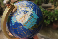 Hand Made Lapis Lazuli World Globe Clock x 1 From China