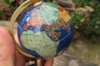 Hand Made Lapis Lazuli World Globe Clock x 1 From China