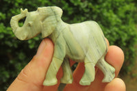 Polished Classic Butter Jade African Elephant Carving - sold per item - From South Africa