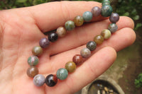 Polished Indian Agate Bead Buddha Bracelets - Sold Per Item - From India