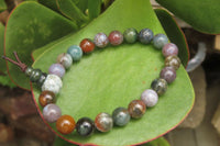 Polished Indian Agate Bead Buddha Bracelets - Sold Per Item - From India