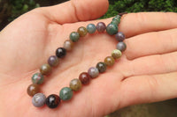 Polished Indian Agate Bead Buddha Bracelets - Sold Per Item - From India