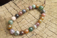 Polished Indian Agate Bead Buddha Bracelets - Sold Per Item - From India