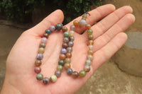 Polished Indian Agate Bead Buddha Bracelets - Sold Per Item - From India