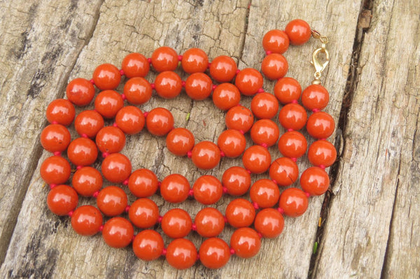 Polished Red Jasper Bead Necklace - Sold Per Item - From South Africa