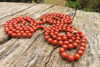 Polished Red Jasper Bead Necklace - Sold Per Item - From South Africa