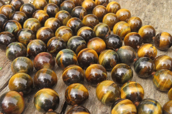 Polished Golden Tigers Eye Bead Necklaces - Sold Per Item - From South Africa