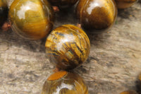 Polished Golden Tigers Eye Bead Necklaces - Sold Per Item - From South Africa