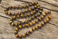 Polished Golden Tigers Eye Bead Necklaces - Sold Per Item - From South Africa