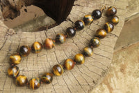 Polished Golden Tigers Eye Bead Necklaces - Sold Per Item - From South Africa