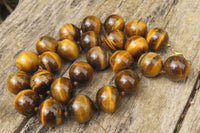 Polished Golden Tigers Eye Bead Necklaces - Sold Per Item - From South Africa