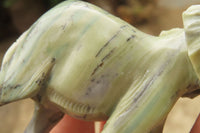 Polished Butter Jade African Elephant Carving - sold per item - From South Africa