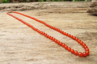 Polished Carnelian Agate Beaded Necklace - Sold per Item - From Brazil