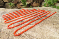 Polished Carnelian Agate Beaded Necklace - Sold per Item - From Brazil