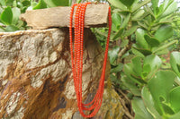 Polished Carnelian Agate Beaded Necklace - Sold per Item - From Brazil