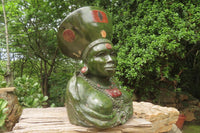 Hand Made Traditional African Woman Bust Sculpture x 1 From Zimbabwe