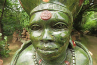 Hand Made Traditional African Woman Bust Sculpture x 1 From Zimbabwe