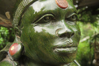 Hand Made Traditional African Woman Bust Sculpture x 1 From Zimbabwe