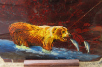 Hand Made Bear Decoupage Stone Slabs x 3 From Southern Africa