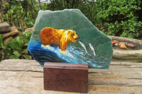 Hand Made Bear Decoupage Stone Slabs x 3 From Southern Africa