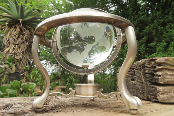 Polished Lead Glass World Globe x 1 From China