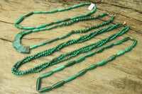 Hand Made Malachite Bead Necklaces x 4 From Congo