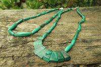 Hand Made Malachite Bead Necklaces x 4 From Congo