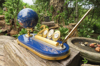 Hand Made Lapis Lazuli World Globe Clock x 1 From China