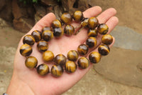 Polished Golden Tigers Eye Bead Necklaces - Sold Per Item - From South Africa