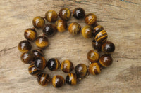 Polished Golden Tigers Eye Bead Necklaces - Sold Per Item - From South Africa