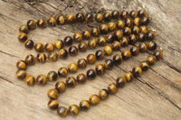 Polished Golden Tigers Eye Bead Necklaces - Sold Per Item - From South Africa