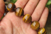 Polished Golden Tigers Eye Bead Necklaces - Sold Per Item - From South Africa