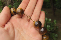 Polished Golden Tigers Eye Bead Necklaces - Sold Per Item - From South Africa