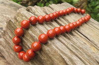 Polished Red Jasper Bead Necklace - Sold Per Item - From South Africa