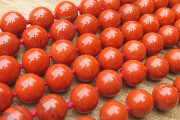 Polished Red Jasper Bead Necklace - Sold Per Item - From South Africa