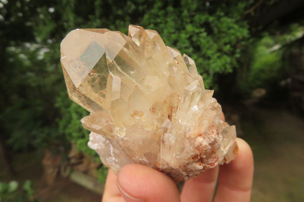 Natural Smokey Quartz Clusters x 4 From Luena, Congo