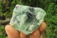 Polished On One Side Watermelon Fluorite x 24 From Uis, Namibia