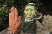 Hand Made Traditional African Man Bust Sculpture x 1 From Zimbabwe