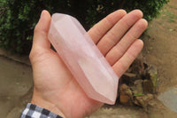 Polished Double Terminated Rose Quartz Points x 3 From Ambatondrazaka, Madagascar