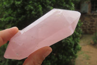 Polished Double Terminated Rose Quartz Points x 3 From Ambatondrazaka, Madagascar