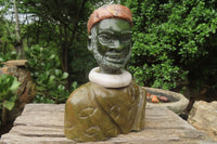 Hand Made Royal African Bust Sculpture x 1 From Zimbabwe