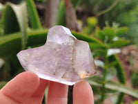 Polished Smokey Amethyst Window Quartz Crystals x 12 From Akansobe, Madagascar